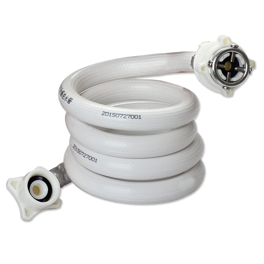 Lavadora Manguera de entrada de agua flexible Tubería, tubería de entrada de llenado de agua fría Manguera de alimentación 1/2 "recta y conexión de rosca de 3/4" Curva de 90 grados, 0.5-15m opcional