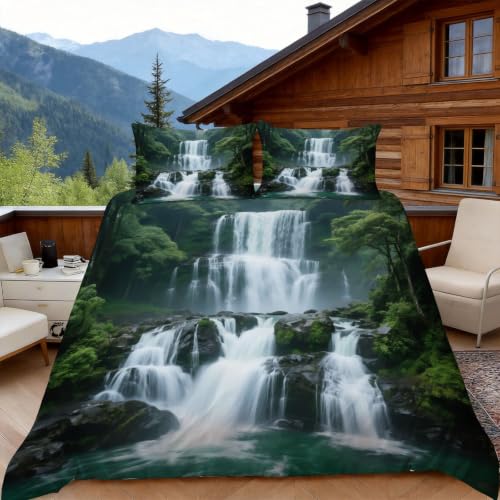 Parure de lit forêt microfibre 200x200 aux finitions soignées de luxe - 5