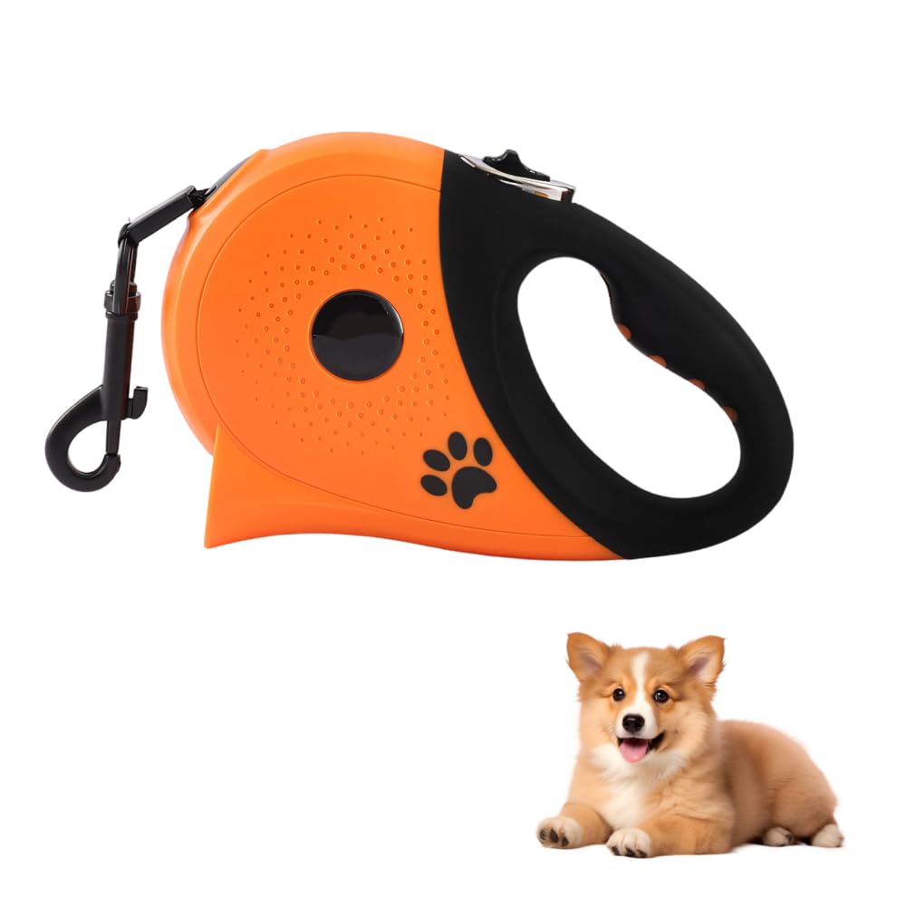 Dog Leash, 5M/16FT Retractable Pet Leash with Light, Heavy Duty Tape Dog lead for Small to Large Dogs Outdoor Activity
