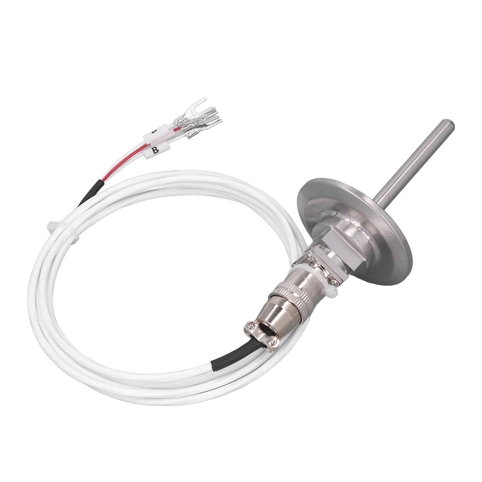PT100-Temperatursensor mit abnehmbarem 3-poligem Luftfahrtstecker, Temperaturfühler-Messleitung, 2 Meter schneller Reaktionswiderstand, Edelstahlsonde, PTFE-Kabel für Indus