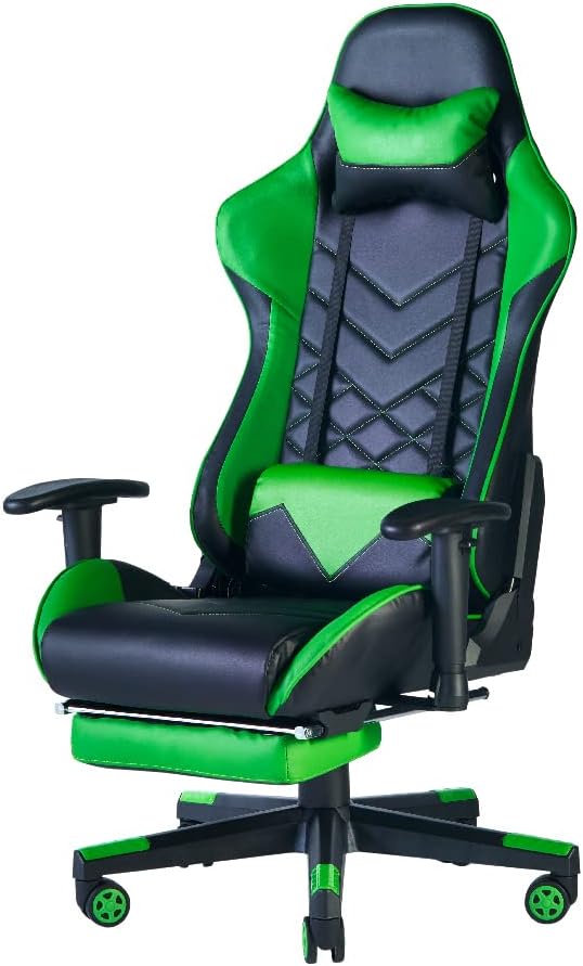 キングジム(Kingjim) King Jim G-Scene Gaming Chair 2 with Footrest GCF-02RY Mitt, Green