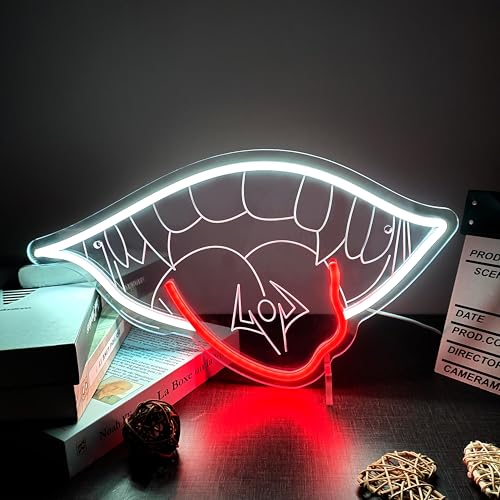 Image of Sukuna Neon Sign for Wall Decor JJK LED Neon Light Mouth of Sukuna Light for Anime Fans Japanese Decor Neon Signs