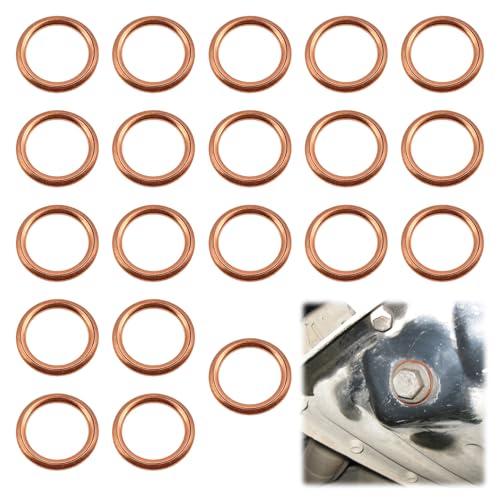 Joint Cuivre Vidange, 20 pièces Joint Vidange, Joint Vidange Voiture, Joint Bouchon Vidange, Joint Cuivre, pour Citroën, pour Peugeot, pour Renault, pour BMW...