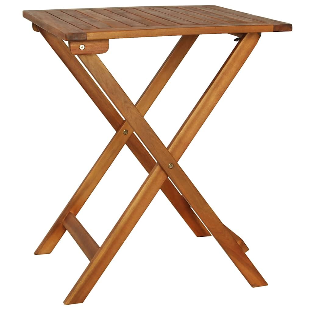 Ensemble de bistro pliable 3 pièces avec coussins en bois d'acacia massif