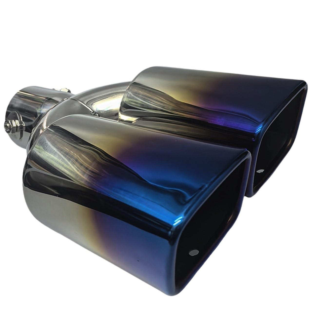 1 Szt. Końcówka Tłumika Ze Stali Nierdzewnej System Rur Uniwersalny Kwadratowy Podwójny Wylot Końcówka Wydechu Akcesoria Samochodowe Wlot 60mm(Titanium black)