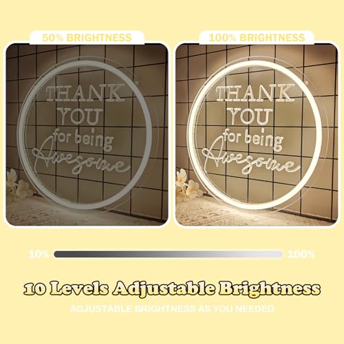 Image of Thank You for Being Awesome Neon Sign Employee Appreciation Gifts Led Sign Dimmable Thank You Neon Light Up Sign Thank You Gifts for Women Coworkers Employees Staff