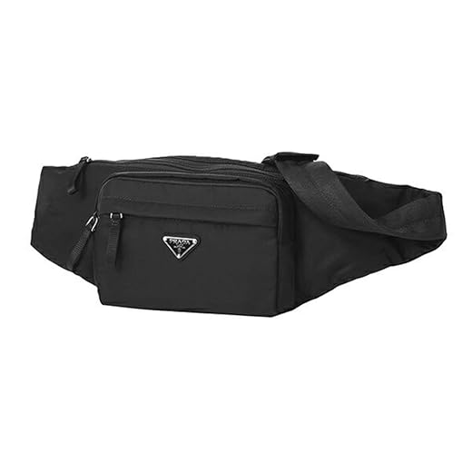 Prada Unisex Marsupio Belt Waist Bag Black Nylon Tessuto Fanny Pack 2VL005