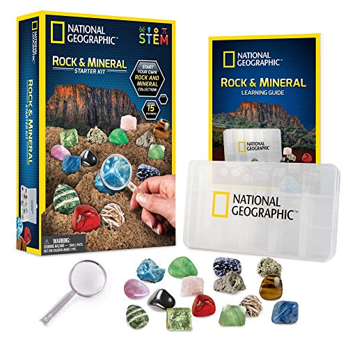 NATIONAL GEOGRAPHIC Rocks and Minerals Education Set – 15-Piece Rock Collection Starter Kit