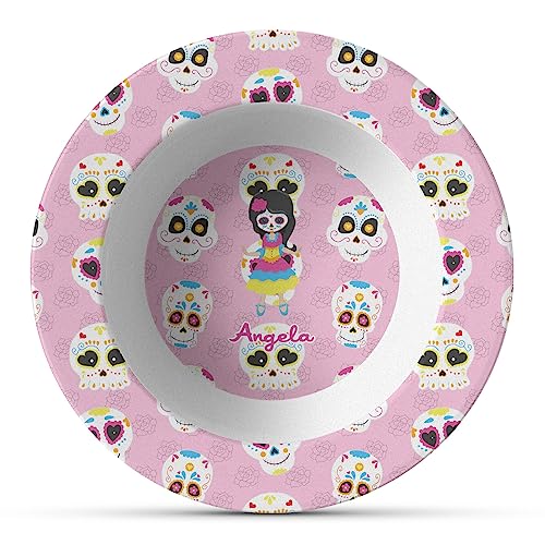 Personalized Kids Sugar Skulls Plastic Bowl - Microwave Safe - Composite Polymer