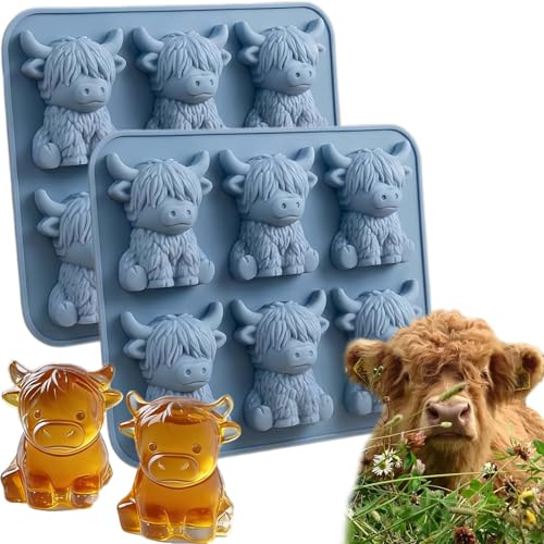 Molde de Silicona para Cubitos de Hielo Highland Cow miniatura 1