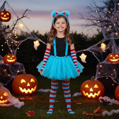 Disfraz infantil azul para niñas con accesorios miniatura 7