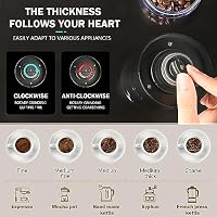 Weinsamkeit Kaffeemühle, USB Wiederaufladbare Elektrische Kaffeemühle mit Keramik Kegelmahlwerk Einstellbarer Grobheit Espresso Kaffee Mühle Tragbare Elektrisch Mühlen für Kaffeebohnen Gewürze Bohnen – Ansicht 3