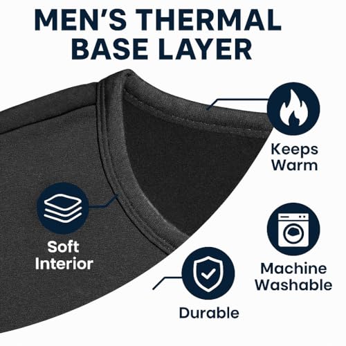 Men's Thermal Base Layer Set, Ultra Soft, 2-Piece Moisture-Wicking Warm Underwear for Cold Weather3