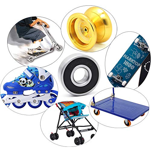 image for Wellgo 608-2RS Ball Bearings Skateboard Bearings Double Rubber Sealed 
