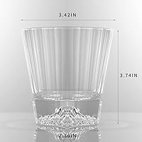 Vista 2 de XIANGBAN Vasos de whisky, vasos de bebida cortados a mano de 10 onzas, vasos de whisky de cristal de cristal, vasos de borbón, vidrio anticuado