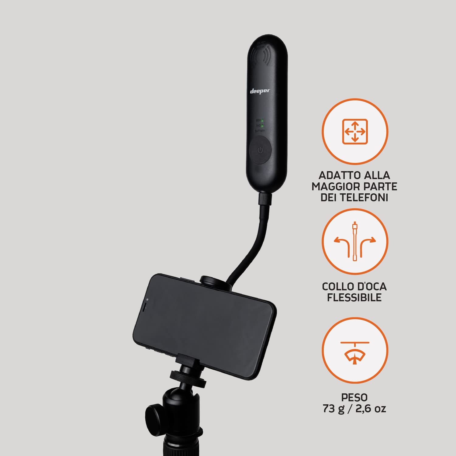 Deeper Range Extender - Estensione Wi-Fi Per Sonar Da Pesca, Fino A 200m, Con Supporto Smartphone