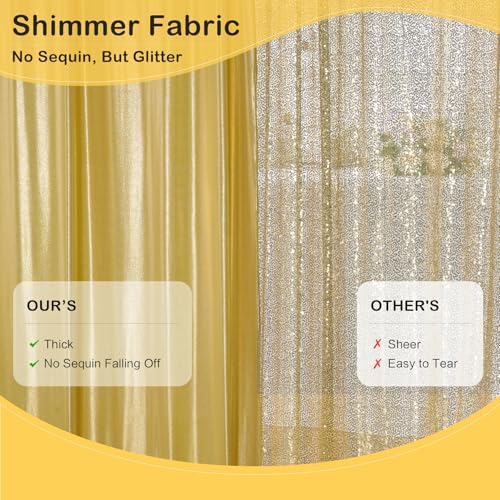 Image of 40x10 ft Wrinkle Free Gold Sequin Backdrop Curtain for Parties,Thick Not Fall Glitter Wedding Backdrop Drapes,8 Panels 5x10ft Shimmer Photo Wall Back Drop Cloth for Graduation Photography Background