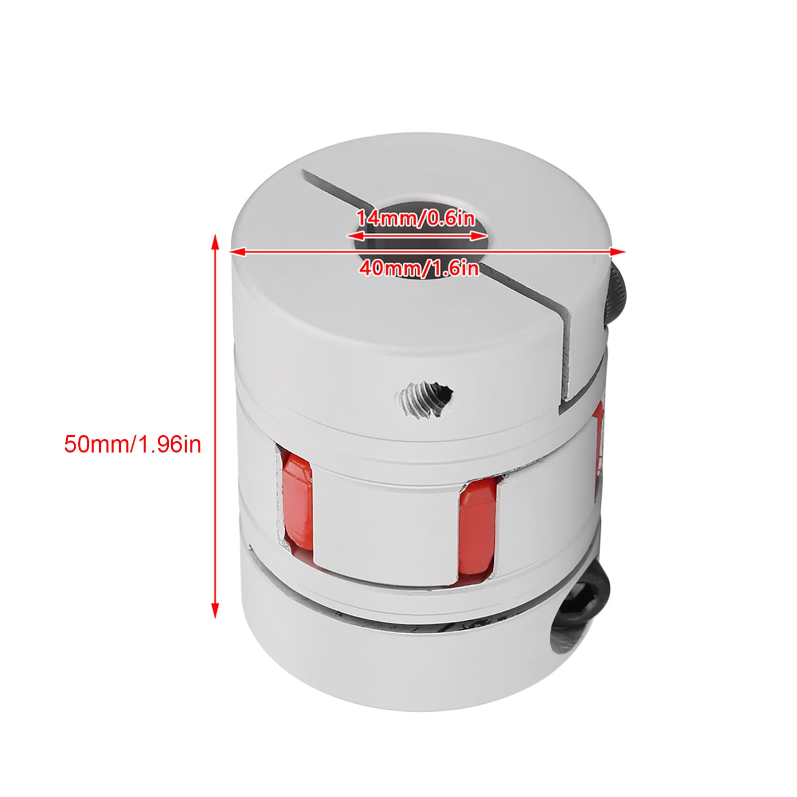 Flexible Coupler,D40 L50 Flexible Jaw Coupler Aluminum Alloy CNC Jaw Shaft Coupling Spider Flexible Coupler Steeper Motor Coupling for Shafting Transmission,14X14mm