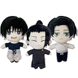 QAHEART 3pcs Anime Getō Suguru Soft Figure Okkotsu Yūta Throw Pillow Fushiguro Toji Hug Pillow Home Sofa Decoration Collectible for Fans