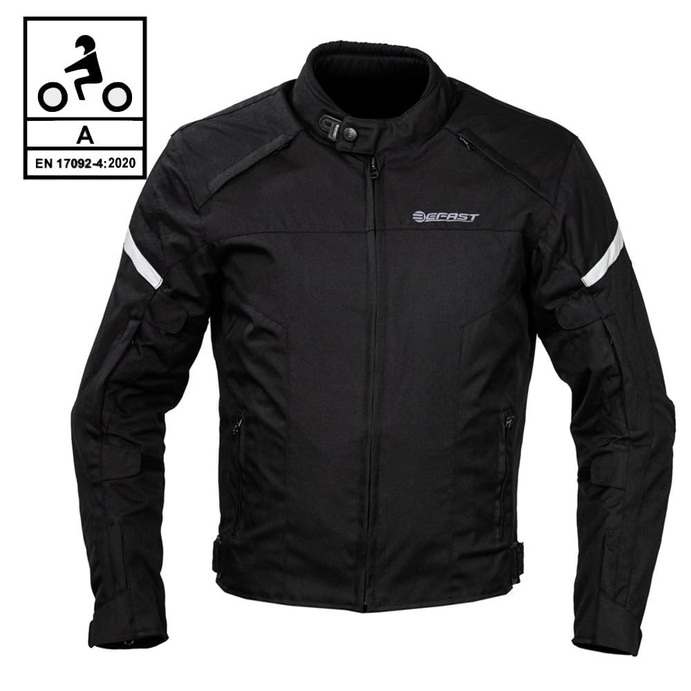 Chaqueta de moto de calle con certificación CE, con protección contra desgarros, impactos y abrasión, protección en hombros y codos, material de alta tenacidad, color negro o gris.