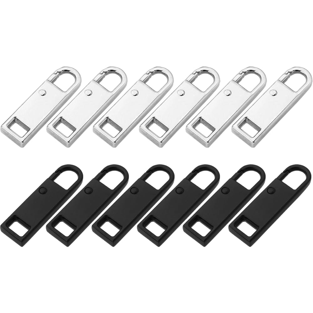 Ram Online Black Ram® 12 X Metal Zipper Pull Tabs Reusable Zipper Locks For Suitcase, Jeans, Suitcase, Luggage