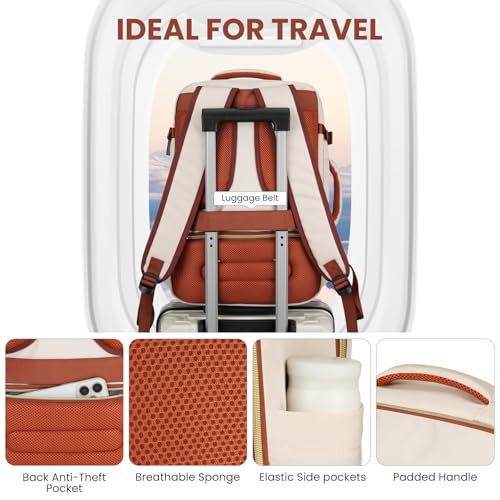 Image of YAMTION Travel Laptops Backpack for Women,Large Carry On Luggage for Airplanes Weekender Bags for Personal Items,Airline Approved TSA Overnight Bags with 4 Packing Cubes