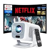 Netflix-Licensed 800 ANSI Smart Projector, 4K Supported, Native 1080P HDR10