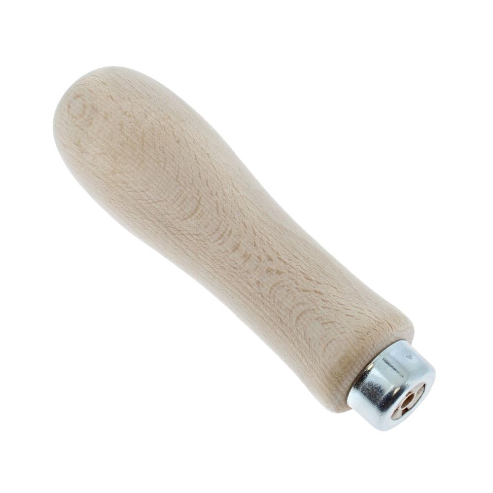 L&S Engineers Wooden File Handle With Metal Safety Ring - Size: 2