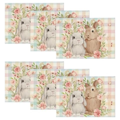 Artoid Mode Bunny Rabbit Easter Placemats Cover