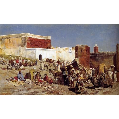 Marché marocain Rabat ARTICULOZY habiller un grand mur vide tableau chaleureux