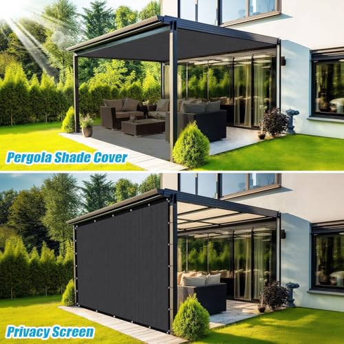 Amagenix 90% Sun Shade Cloth with Grommets, 10' x 12' Pergola Replacement Shade Cover Canopy Privacy Screen for Outdoor Patio Garden, Dark Gray (We Customized) by Amagenix - Used condition - Image 6