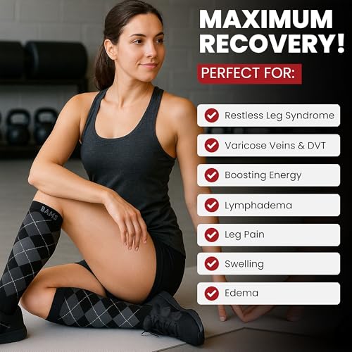 Image of BAMS Compression Socks Women & Men- Premium Bamboo Ultra Soft No-Smell 15-20 mmHg