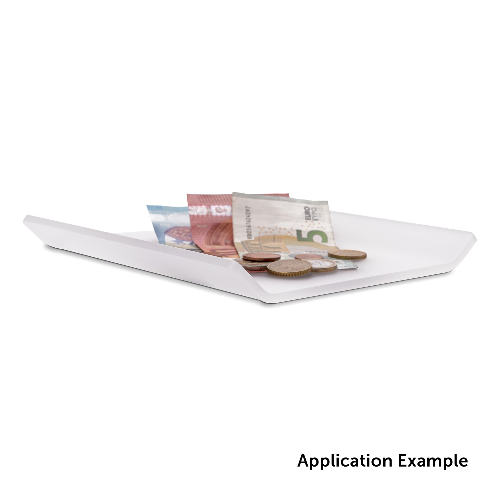 5 Stk. Zahlteller, Cash-Tray, Wechselgeldschale, Kassierteller als Bezahlteller aus satiniertem PLEXIGLAS® für eine kontaktlose Bezahlung am Verkaufstresen im Kassenbereich oder im Restaurant, Café