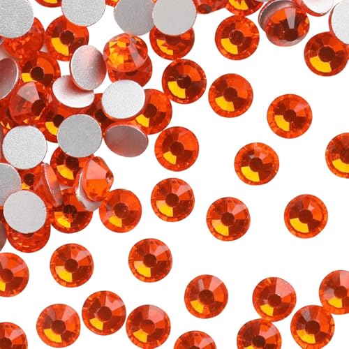 Image of Jollin Glue Fix Crystal Flatback Rhinestones Glass Diamantes Gems for Crafting Nail Art Crafts Decorations Clothes Shoes 2.0mm (ss6 2880pcs, Lt Siam)