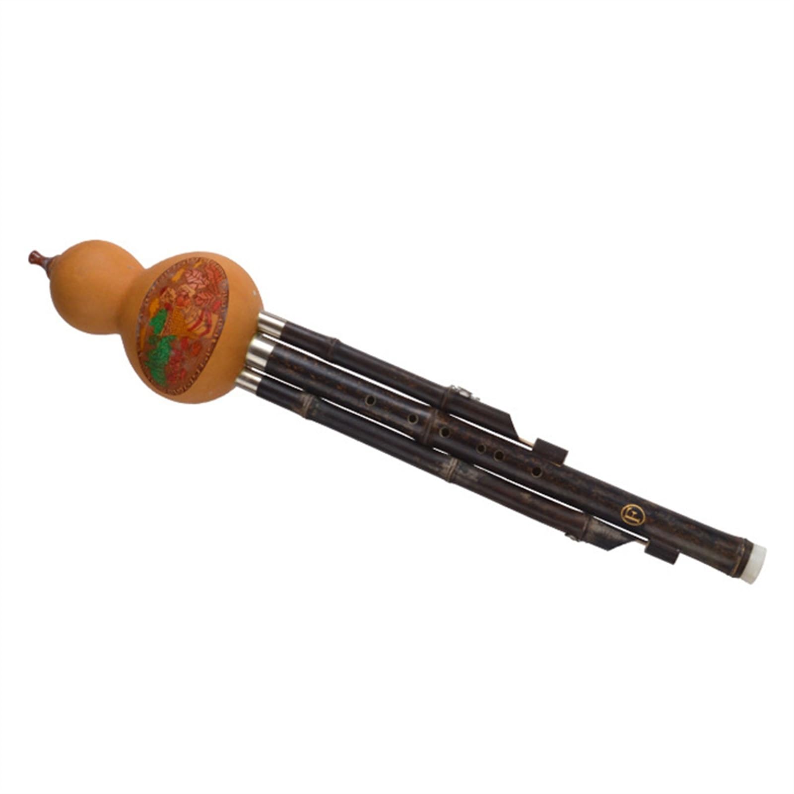 Hulusi Tradicional Chino con Clave F, Instrumento de Juego, hulusi Desmontable de Tres Notas con Caja de Almacenamiento, hulusi Profesional