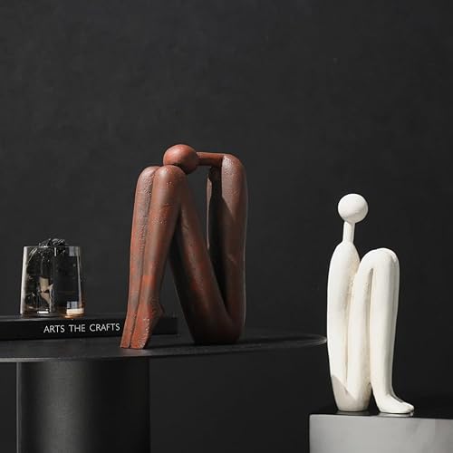 Miniatura 6 de Sujetalibros decorativos para libros pesados, soportes para libros de estatua de pensador para estantes y escritorio de oficina, decoración