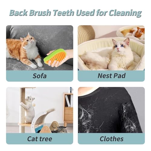 Image of bCrush Cat Steam Brush, 3 In1 Spray Cat Brush, Self Cleaning Cat Steamy Brush, Cat Steamy Brush for Massage, Steam Pet Brush for Removing Tangled and Loosse Hair (Yellow)