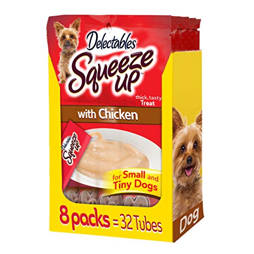 Hartz Delectables Squeeze Up Chicken Dog Lickable Treats, 32 Dog Treat Tubes #TOP27