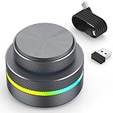 BRIMFORD プログラマブルキーボード マクロキーボード ボリュームコントローラー 左手デバイス 3種接続 有線 Bluetooth 2.4Gワイヤレス接続 機能をカスタマイズ可能 機能の割り当てを変更可能 ショートカットキー/テキスト入力/マルチメディア機能/電子ブック閲覧など対応 バックライト付き (二層ノブ)