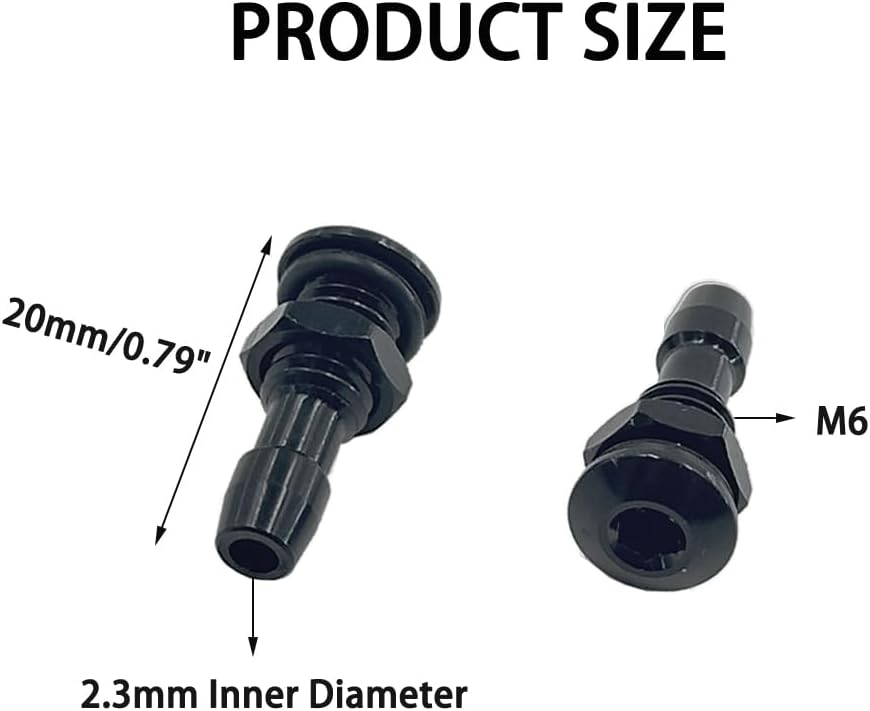2PCS Model Boat Aluminum Alloy Connection Drain Water Nozzle Water Outlet Cooling Nozzle for RC Ship DIY Model Ship Motor Cooling Parts (M6 Black Style 2)