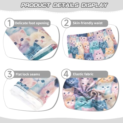 Girls Leggings Soft Toddler Ankle Length Bottoms Cute Cats Kids Dance Yoga Pants 4-10 Years3