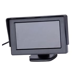 DOITOOL 4 3-Inch Black Car Rear View Monitor Adjustable LCD Screen for Easy Installation for Trucks SUVs and