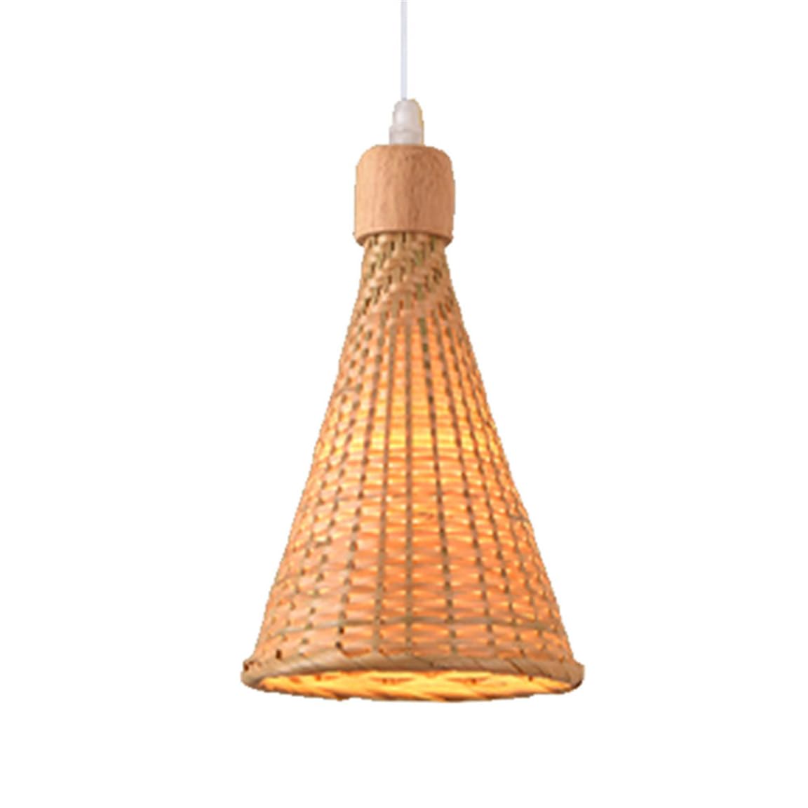 SHUANGZ Wicker Small Ceiling Chandelier Boho Bamboo Cage Lamp Shade 1-Pack Flush Mount Handmade Chandeliers Weave Hat Design for Bedroom Entryway Nursery Kitchen Island Boho Pendant Light