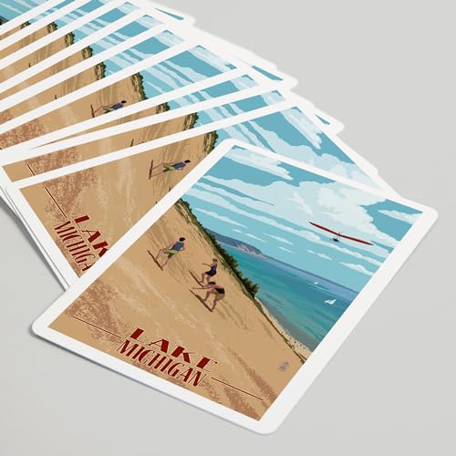 Lantern Press Michigan, Dunes, 52 cartas de póker para adultos miniatura 5
