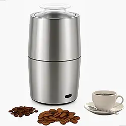 Moedor de Café e Temperos Elétrico 127v, Triturador de Grãos em Aço Inoxidável com Lâminas de Alta Velocidade 230w, Ideal para Especiarias, Pimentas e Sementes