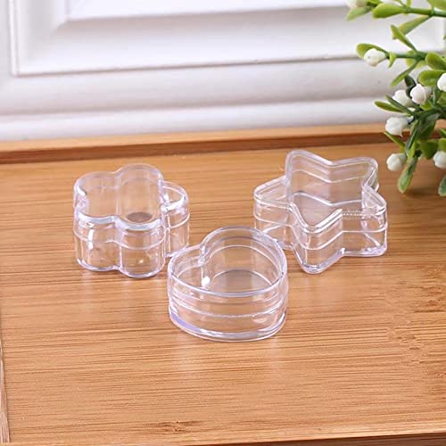 Image of NA TMXAOK 12 Pack Mini Clear Plastic Bead Storage Containers Box Lovely Heart Shape Small Box Earring Travel Organizer Cute Storage Case for Small Items, Pills, Tiny Bead, 1.37 x 0.6inch
