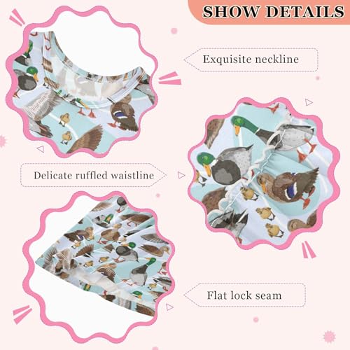 Mallard Ducks Girl Sleeveless Tank Dress Wild Birds Crewneck Twirl Swing Dress for Kids 6T4