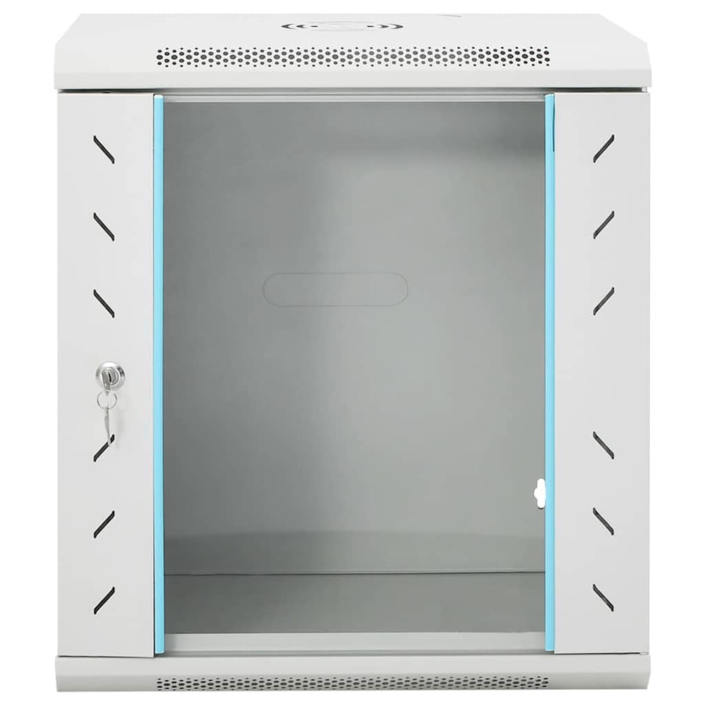 12U Armario de red de pared de 19 pulgadas, IP20, gris, 53 x 40 x 60 cm para servidores, NAS, carcasa de disco duro, solución de almacenamiento en la nube, red doméstica, oficina, oficina en