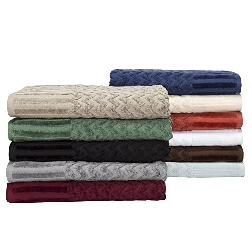 Lavish Home 6-Piece Cotton Deluxe Plush Bath Towel Set – Chevron Pattern Plush Sculpted Spa Luxury Decorative Body, Hand and Face Towels (Navy), 27'x54"x0.25" - Image 7