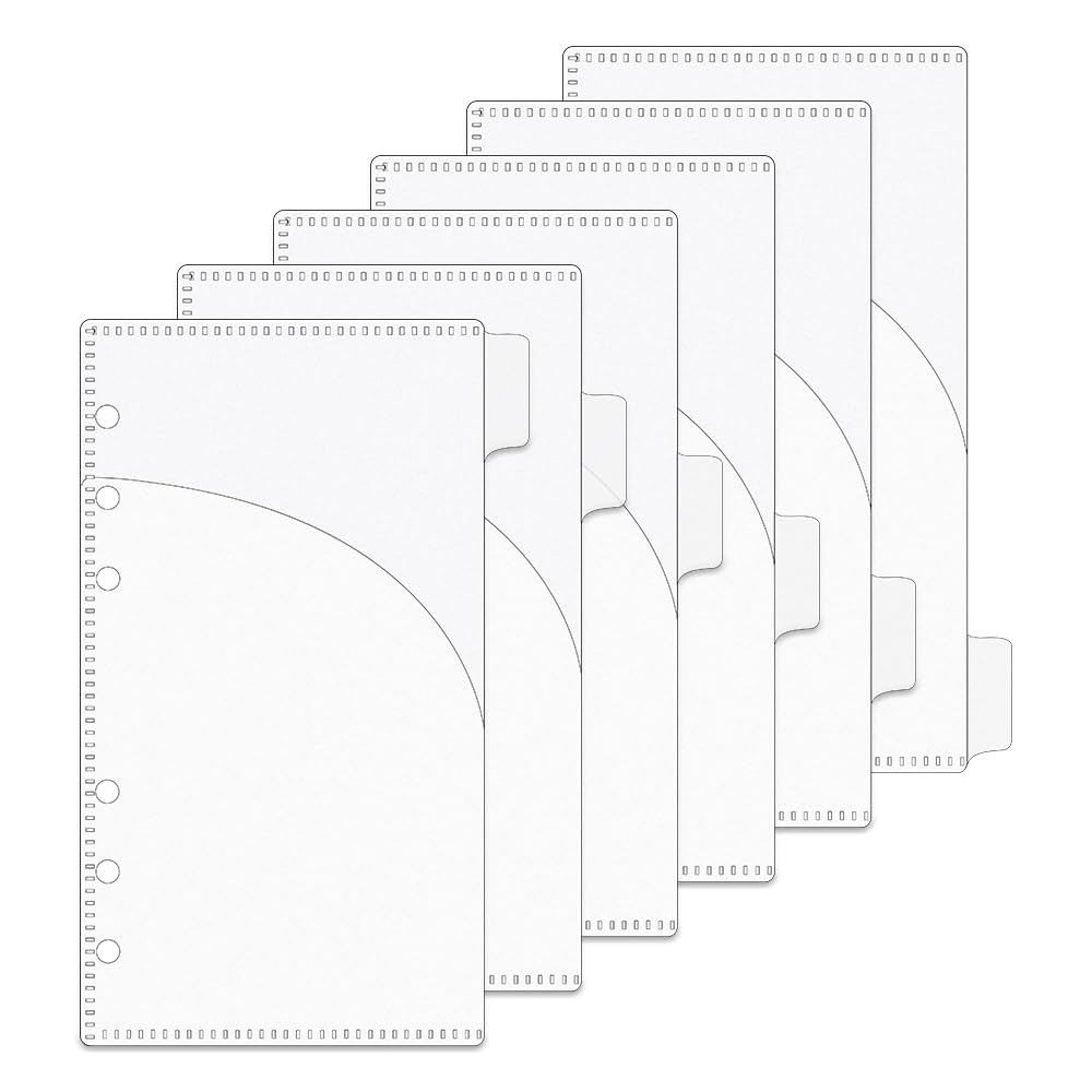 MEI YI TIAN1 Set A6 Frosted PP Cash Envelope 6 Sheets 6 Tabs Zipless Budget Binder Index Divider with 2 Pockets for 6-Ring Binders Inserts Money Organizer